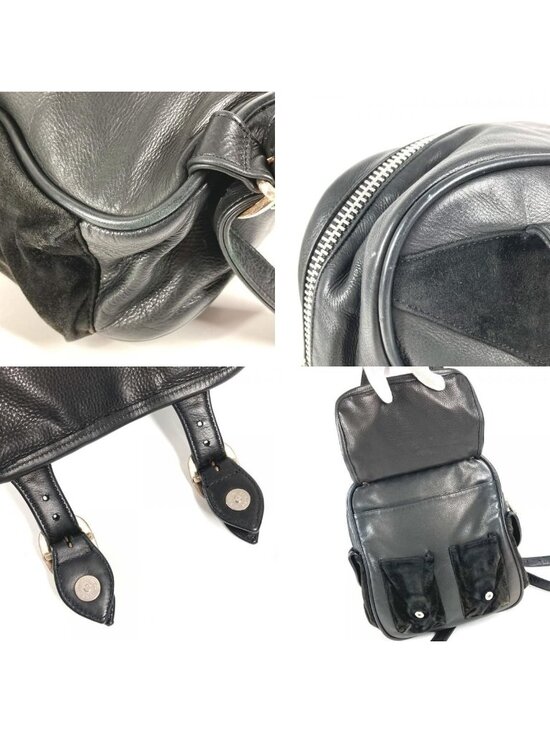 Chrome Hearts Backpack Gunslinger Logo Cross Leather Suede Black